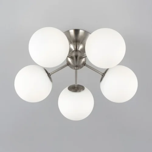 Люстра потолочная Томми CL102154 Citilux белая на 5 ламп, основание матовое хром в стиле современный  фото 2