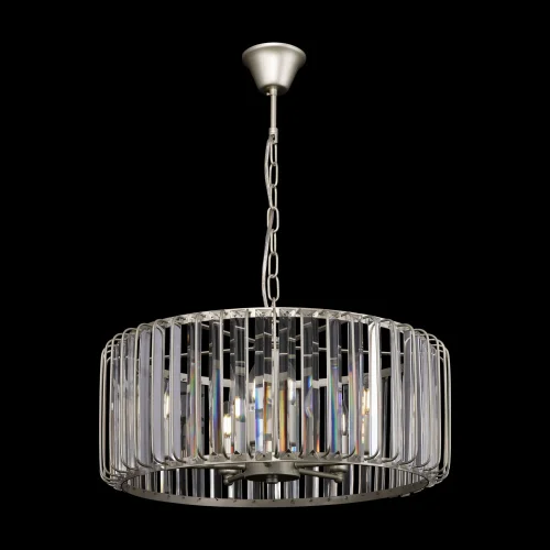 Люстра подвесная Esme FR1005PL-05SC Freya прозрачная на 5 ламп, основание бежевое матовое серебро в стиле классический  фото 3