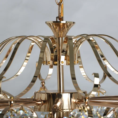 Люстра подвесная Бриз 111016108 DeMarkt прозрачная на 8 ламп, основание золотое в стиле классический  фото 11