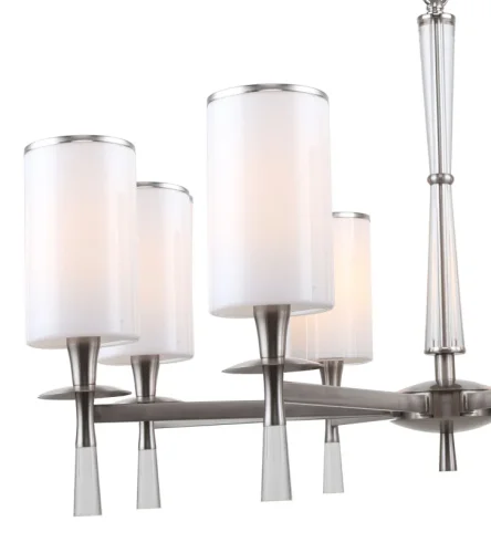 Люстра подвесная Leader 1047/11/08P Stilfort белая на 8 ламп, основание никель в стиле классический  фото 3