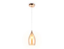 Светильник подвесной TR3543 Ambrella light янтарный 1 лампа, основание золотое в стиле современный 