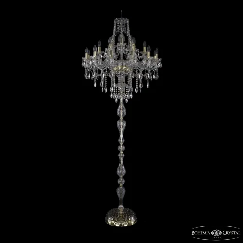 Торшер 1415T1/12+6+3/300-225 G Bohemia Ivele Crystal sp без плафона 21 лампа, основание золотое в стиле классический
