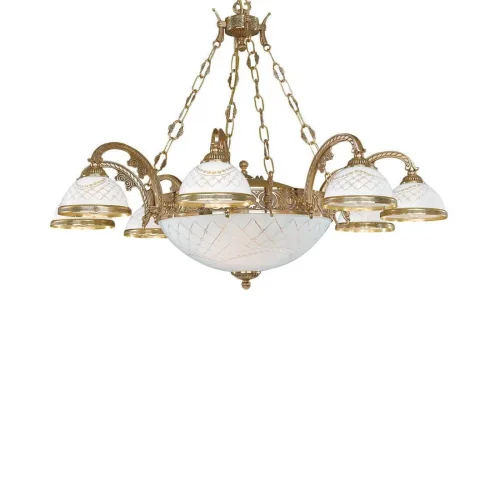 Люстра подвесная  L 7102/8+3 Reccagni Angelo белая на 11 ламп, основание золотое в стиле классический  фото 2