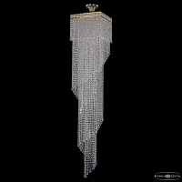 Люстра каскадная хрустальная 83112/30IV-150 G Bohemia Ivele Crystal прозрачная на 8 ламп, основание золотое в стиле современный классический r