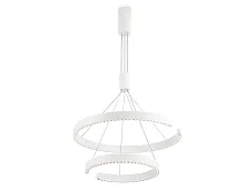 Люстра подвесная LED FL5884 Ambrella light белая на 1 лампа, основание белое в стиле модерн хай-тек кольца