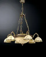 Люстра подвесная  L 6308/6+3 Reccagni Angelo жёлтая на 9 ламп, основание золотое в стиле классический 