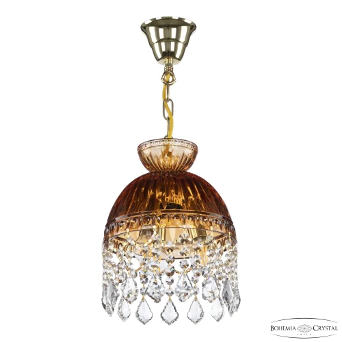 Светильник подвесной 5478/22 G Amber/M-1G Leafs Bohemia Ivele Crystal янтарный 3 лампы, основание прозрачное золотое в стиле классический leafs фото 2