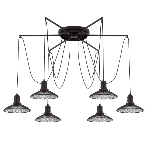 Светильник подвесной лофт Эдисон Spider CL451262 Citilux без плафона 6 ламп, основание коричневое в стиле лофт spider паук фото 4