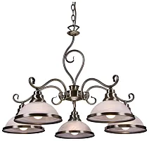 Люстра подвесная  357-503-05 Velante белая на 5 ламп, основание бронзовое в стиле классический 
