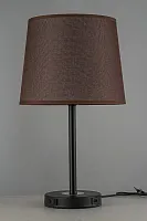 Настольная лампа Oggebio E 4.1.T3 BK Arti Lampadari коричневая 1 лампа, основание чёрное металл в стиле современный 