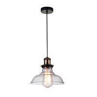 Светильник подвесной лофт Cascabel 1876-1P Favourite прозрачный 1 лампа, основание коричневое бронзовое в стиле лофт 