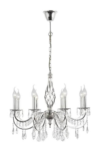 Люстра хрустальная подвесная Deco E 1.1.8.600 S Arti Lampadari без плафона на 8 ламп, основание серое серебряное в стиле классический 