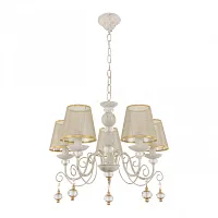 Люстра подвесная AM347620 347620/5 WT+G Arte Milano белая на 5 ламп, основание белое патина в стиле классический Люстра подвесная AM347620 347620/5 WT+G Arte Milano белая на 5 ламп, основание белое патина в стиле классический