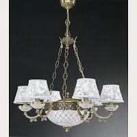 Люстра подвесная  L 7032/6+2 Reccagni Angelo белая на 8 ламп, основание античное бронза в стиле классический 