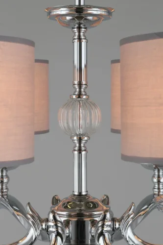Люстра подвесная Sovana OML-64603-06 Omnilux бежевая на 6 ламп, основание хром в стиле классический  фото 4