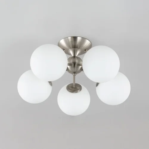 Люстра потолочная Томми CL102154 Citilux белая на 5 ламп, основание матовое хром в стиле современный  фото 3