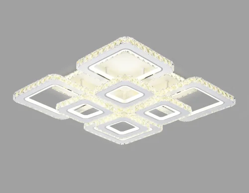 Люстра потолочная LED с пультом FA1737 Ambrella light белая на 1 лампа, основание белое в стиле современный хай-тек с пультом квадраты фото 5