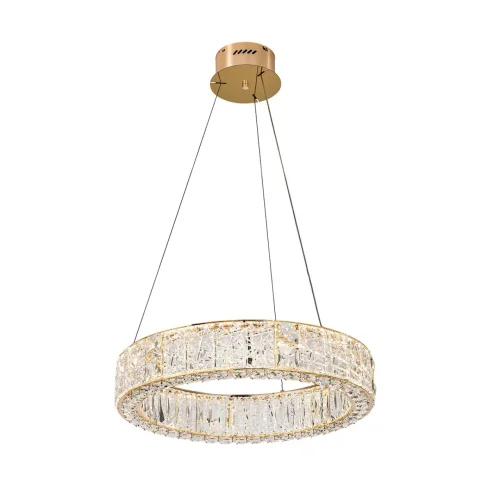 Люстра подвесная LED Version 5071/70L Odeon Light прозрачная на 1 лампа, основание золотое в стиле современный кольца