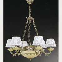 Люстра подвесная  L 7034/6+2 Reccagni Angelo бежевая белая на 8 ламп, основание античное бронза в стиле классический 
