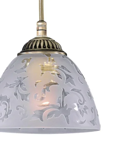 Светильник подвесной L 6252/14 Reccagni Angelo белый 1 лампа, основание античное бронза в стиле классический  фото 2