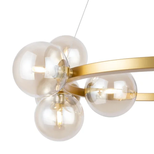 Люстра подвесная Dallas MOD545PL-11G Maytoni белая на 11 ламп, основание золотое в стиле современный шар фото 2