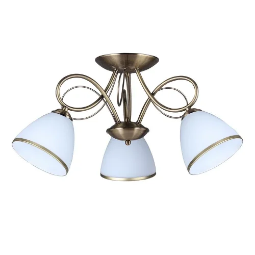 Люстра потолочная Alimini OML-25307-03 Omnilux белая на 3 лампы, основание бронзовое в стиле классический 