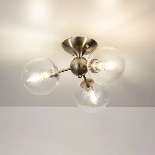 Люстра потолочная Томми CL102131 Citilux прозрачная на 3 лампы, основание хром в стиле современный шар фото 5