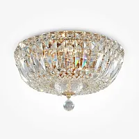 Люстра хрустальная Basfor DIA100-CL-03-G Maytoni прозрачная на 3 лампы, основание золотое в стиле классический 