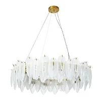 Люстра подвесная Эви (Evie) A4052SP-12SG Arte Lamp белая прозрачная на 12 ламп, основание матовое золото золотое в стиле классический арт-деко Люстра подвесная Эви (Evie) A4052SP-12SG Arte Lamp белая прозрачная на 12 ламп, основание матовое золото золотое в стиле классический арт-деко