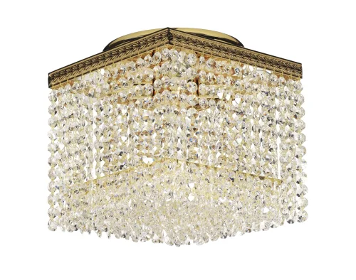 Люстра хрустальная потолочная Cremono E 1.2.24.200 G Dio D'Arte без плафона на 4 лампы, основание золотое в стиле классика 