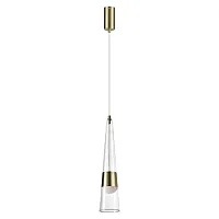 Светильник подвесной LED Lump 5043/12L Odeon Light прозрачный 1 лампа, основание золотое в стиле современный трубочки