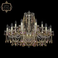 Люстра подвесная хрустальная 11.25.12+6.300.Gd.Sp.R777 Bohemia Art Classic прозрачная на 18 ламп, основание золотое в стиле классический 