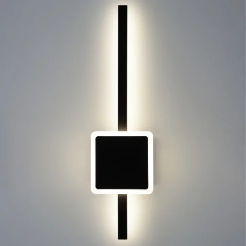 Бра с выключателем LED Стиг CL203401 Citilux чёрный на 1 лампа, основание чёрное в стиле хай-тек современный отражённый свет фото 2