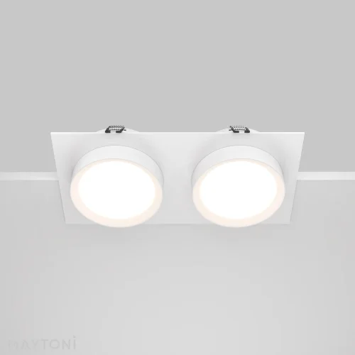 Светильник точечный Hoop DL086-02-GX53-SQ-W Maytoni белый 2 лампы, основание белое в стиле современный хай-тек  фото 4
