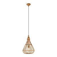 Cветильник подвесной AMSFIELD 49772 Eglo коричневый 1 лампа, основание коричневое в стиле кантри 