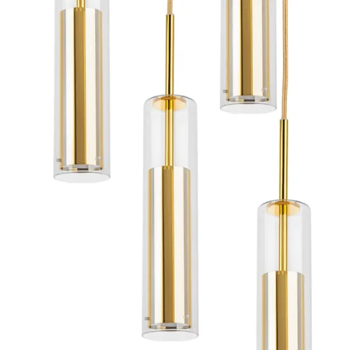 Светильник подвесной Cilino 756052 Lightstar золотой 5 ламп, основание золотое в стиле современный трубочки фото 3