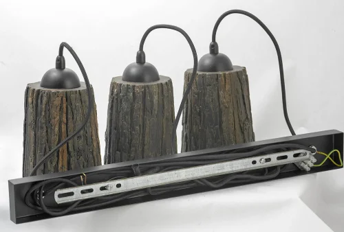 Светильник подвесной лофт LSP-9863 Lussole коричневый 3 лампы, основание чёрное в стиле лофт  фото 4