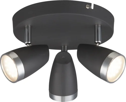 Спот С 3 лампами LED NERO 56110-3 Globo чёрный LED в стиле современный 