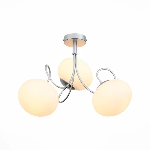 Люстра потолочная Acini SL717.502.03 Evoluce белая на 3 лампы, основание серебряное в стиле современный шар