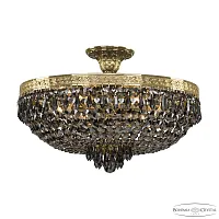 Люстра потолочная 19271/45IV G R781 Bohemia Ivele Crystal чёрная на 6 ламп, основание золотое в стиле классика sp