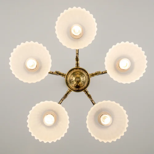 Люстра подвесная Севилья CL414153 Citilux белая на 5 ламп, основание бронзовое в стиле классический  фото 10