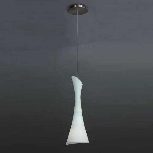 Светильник подвесной ZACK 0772 Mantra Испания белый 1 лампа, основание матовое никель в стиле современный минимализм  фото 3
