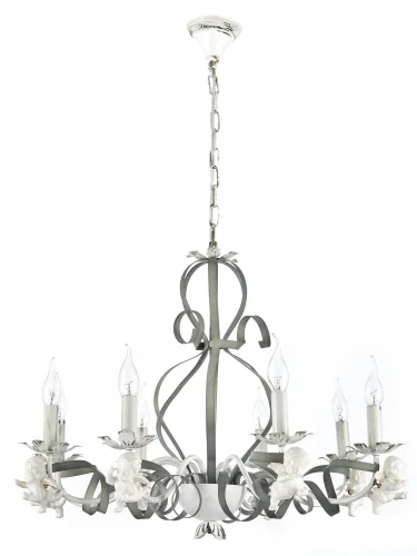 Люстра подвесная Surano E 1.1.8 S Arti Lampadari без плафона на 8 ламп, основание белое серое в стиле классика 