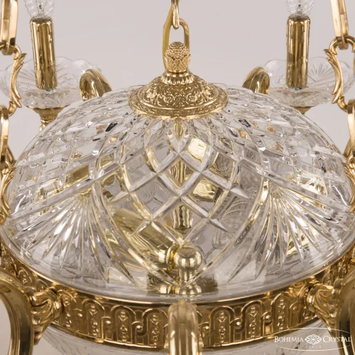 Люстра подвесная 72009P/9/250 G PAL Y8 Bohemia Ivele Crystal без плафона прозрачная на 17 ламп, основание золотое в стиле классический  фото 3