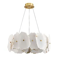 Люстра подвесная LED Eleanor 1713/17 SP-100 Divinare белая на 1 лампу, основание латунь в стиле арт-деко современный Люстра подвесная LED Eleanor 1713/17 SP-100 Divinare белая на 1 лампу, основание латунь в стиле арт-деко современный