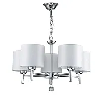 Люстра подвесная Adora 1143/5PL Escada белая на 5 ламп, основание хром в стиле современный 