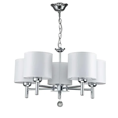 Люстра подвесная Adora 1143/5PL Escada белая на 5 ламп, основание хром в стиле современный 