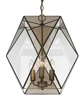 Люстра подвесная  Shatir 1629-3P Favourite прозрачная на 3 лампы, основание античное бронза в стиле кантри 