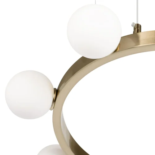 Люстра подвесная Hoop 10311/8 LOFT IT белая на 8 ламп, основание латунь в стиле  молекула шар фото 4