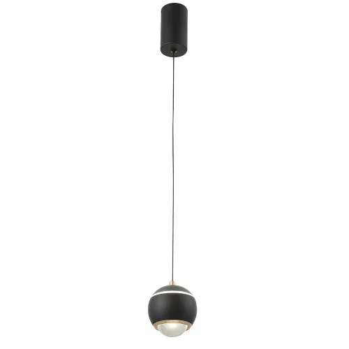 Светильник подвесной LED CARO SP LED BLACK Crystal Lux чёрный 1 лампа, основание чёрное в стиле современный шар фото 2